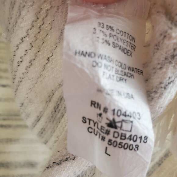 Altar'd State Striped T-shirt Large Cream Tasseled Boho Chic Casual - Picture 6 of 9